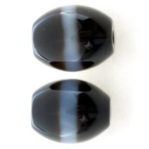 【天珠ビーズ】高級風化天珠1.3cm 線珠 (1本線)