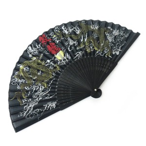 Japanese Fan black Silk Folding Fan