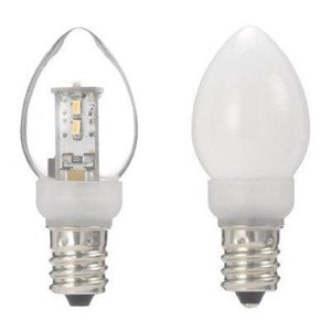 《クリア電球色、ホワイト電球色、ホワイト昼白色の3タイプ》ローソク形LEDランプE12 LDC1LG23E12