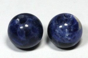 【天然石丸ビーズ】ソーダライト 10mm (2.5mm穴) 10粒セット売り【天然石 パワーストーン】