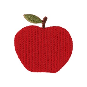 【入園・入学・新学期】【通園・通学】ニットワッペン  りんご　　アイロン接着