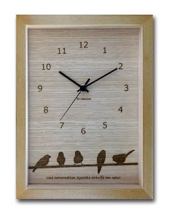 Wall Clock Bird Natural