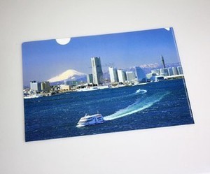 お買い得商品　アウトレット　日本製　横浜 MMからの富士 クリアフォルダー A4