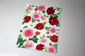 Filing Item Pink Roses Floral Clear Made in Japan