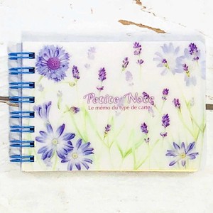 Notebook Lavender Notebook Ring Memo A7-size Made in Japan
