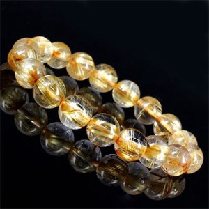 Gemstone Bracelet Rutile Quartz 10mm