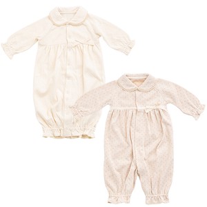婴儿连身衣/连衣裙 针织衫 棉 有机 蕾丝 2种方法 日本制造