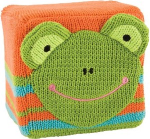 Knitted Cube Frog Plush Toy