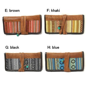 Long Wallet Leather Cotton
