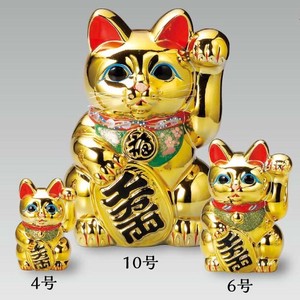Ornament The Left Hand Beckoning cat "Tokoname ware" Gold Koban Cat