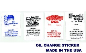 アメリカのオイル交換ステッカー【AMERICAN OIL CHANGE STICKER】