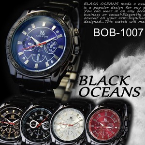 Clock/Watch Men's Watch BLACK OCEANS Black Metal Band Wrist Watch 100 7