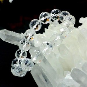 【天然石ブレスレット】64面カット天然水晶(12mm)ブレス【天然石 天然水晶】