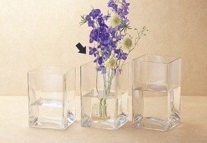 《トルコ製》花瓶　スクエア　（125x125x200）【ガラス かびん】【フラワーベース】