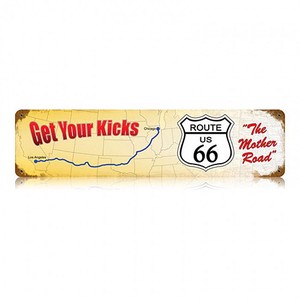 【スティールサイン】【ルート 66 ＆ ストリート】Route 66 Get Your Kicks 66-PT-V-292
