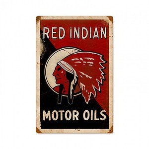 【スティールサイン】【カー ＆ ガレージ】Red Indian Oil PT-PTS-174