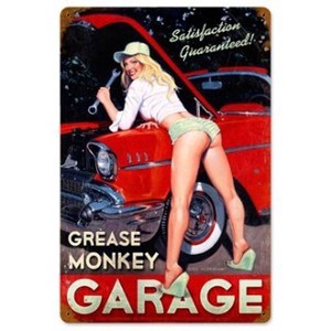 【スティールサイン】【ピンナップ ガール】Greg Hildebrandt Grease Monkey Garage PT-HB-004