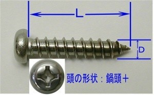 FJK 鍋頭ステンレスタッピングビス（鉄板木ネジ）セット3(D)×10(L)mm(20本入)