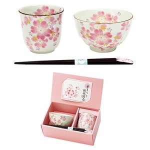 Mino Ware Gift Hana matsuri Rice Bowl Japanese Tea Cup Chopstick