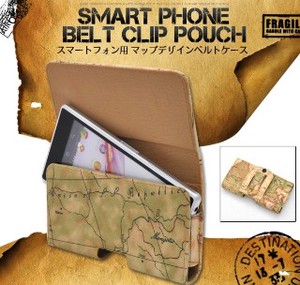 Smartphone Case Smartphone Pouch Smartphone Horizontal Map Design Leather Belt Case