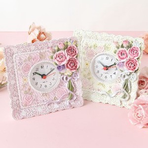 Rose Clock Pink Ivory