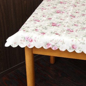 Rose Water-Repellent Tablecloth 9 9 cm Ivory Base
