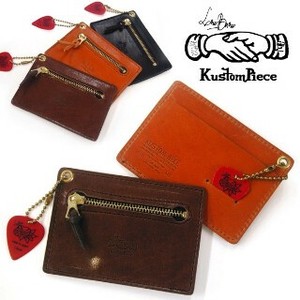 【KUSTOM PIECE】ティアドロップ付パス＆コインケース 日本製 made in japan メイドインジャパン