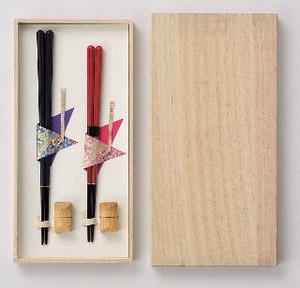 Couple Chopstick Set Octagon Chopstick Natural Wood Gift Gift Wood Boxed