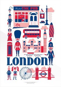 【Lagom design】 都市柄アートプリント　LONDON（ロンドン）