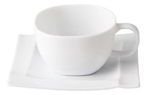 Miyama Isara Cup Saucer White Porcelains MINO Ware