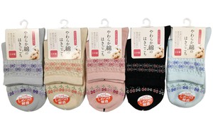 短袜 2层 春夏 花卉图案 日本国内产