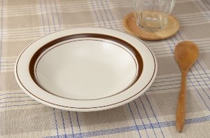 【特価品】スノートンボーダー 8インチカレー皿(8インチスープ/21.3cm)[B品][日本製/美濃焼/洋食器]