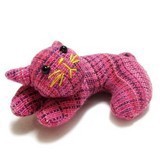 【ネコブローチ】　手作り　のんびり　ピンク　猫　ハンドメイド
