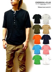 Settlement Made in Japan Silhouette Feeling Jersey Stretch Henry Neck Half Length T-shirt