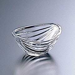 アデリア 庄内クラフト 小鉢 水色 のぞき 86mm クリスタルガラス 日本製 F70526