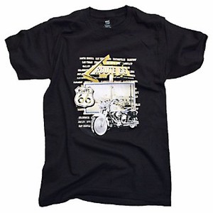 創業38周年 セール品【RT 66】Tシャツ GOLD MOTORCYCLE 66-CU-RT 6604-BK ブラック