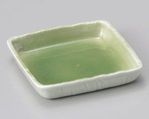 緑青磁5.0正角鉢【日本製　美濃焼】