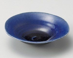 紺勾玉平鉢【日本製　美濃焼】