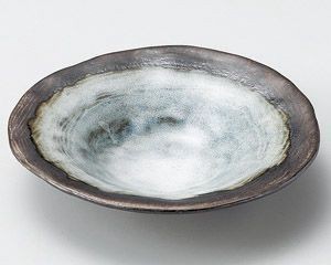 窯変金彩ストライプ7.0皿【日本製　美濃焼】