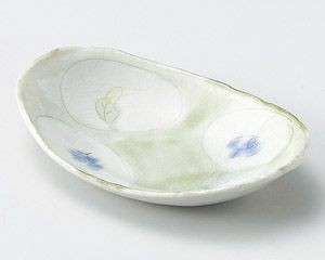 カトレアブルー楕円皿【日本製　美濃焼】