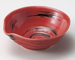 紅4.5片口鉢【日本製　美濃焼】