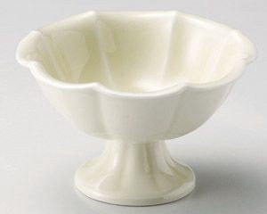 黄白瓷高台4.0小鉢【日本製　美濃焼】