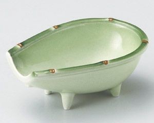 緑彩箕型小鉢【日本製　美濃焼】