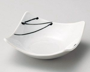 白釉黒一珍四方上り鉢(小)【日本製　美濃焼】