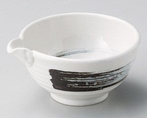 白釉錆刷毛3.6片口鉢【日本製　美濃焼】