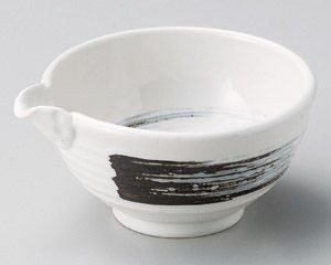 白釉錆刷毛3寸片口鉢【日本製　美濃焼】