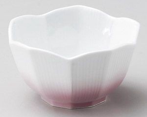 ピンク吹十角小鉢【日本製　美濃焼】