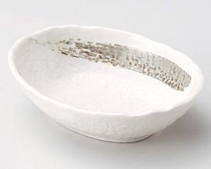 粉引刷毛目楕円小鉢【日本製　美濃焼】