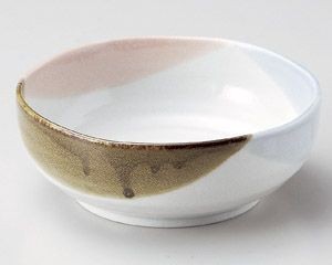 三色塗分渕波4.0鉢【日本製　美濃焼】