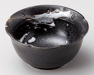 黒結晶筆散し3.6小鉢【日本製　美濃焼】